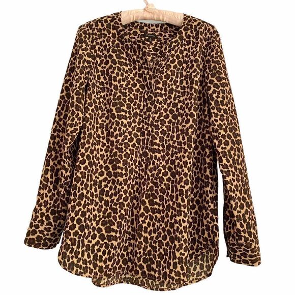 Talbots Cheetah Leopard Animal Print Blouse Small - Picture 1 of 5
